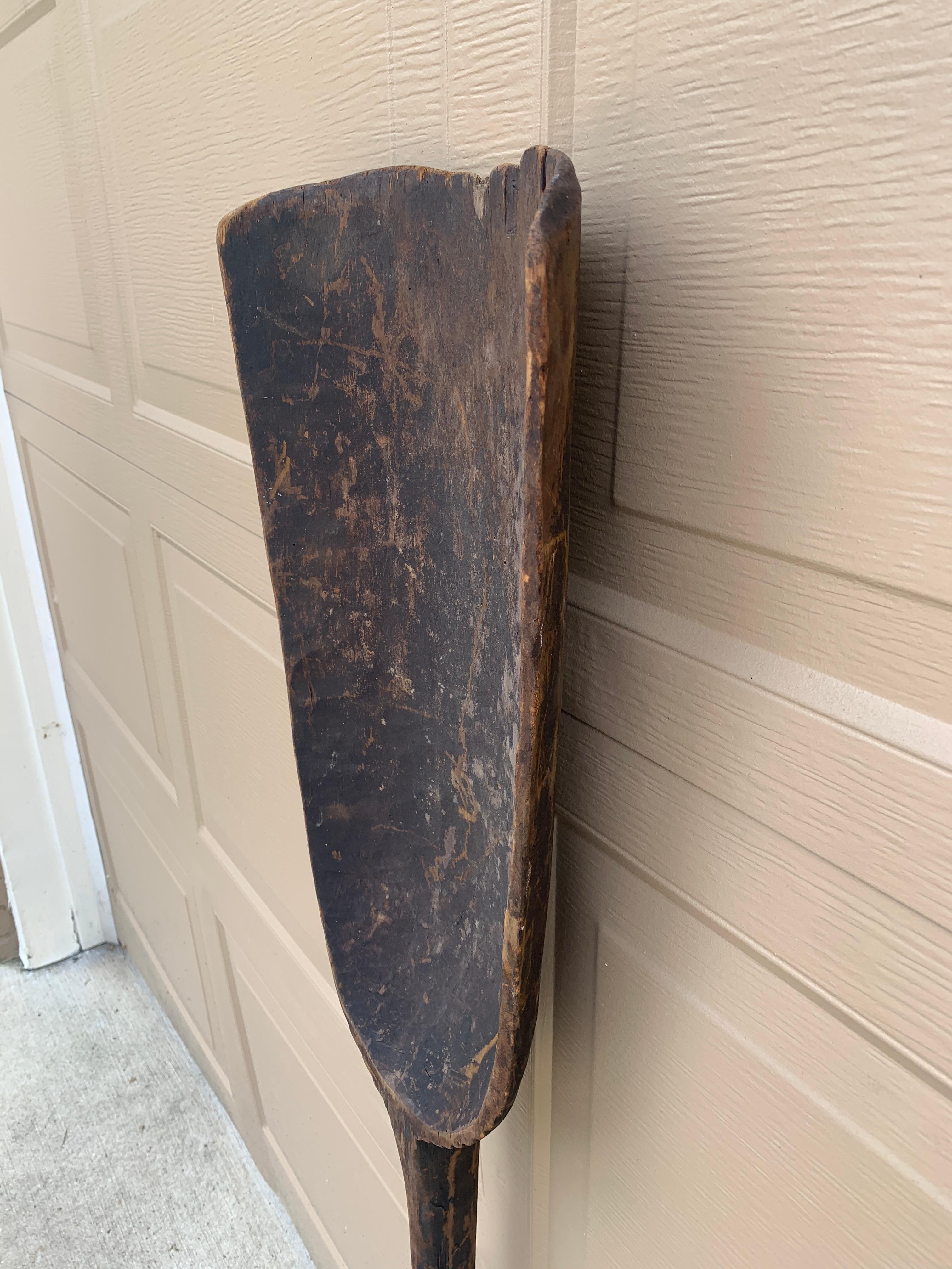 Antique 19th Century Hand Made Wooden Grain Shovel For Sale 4