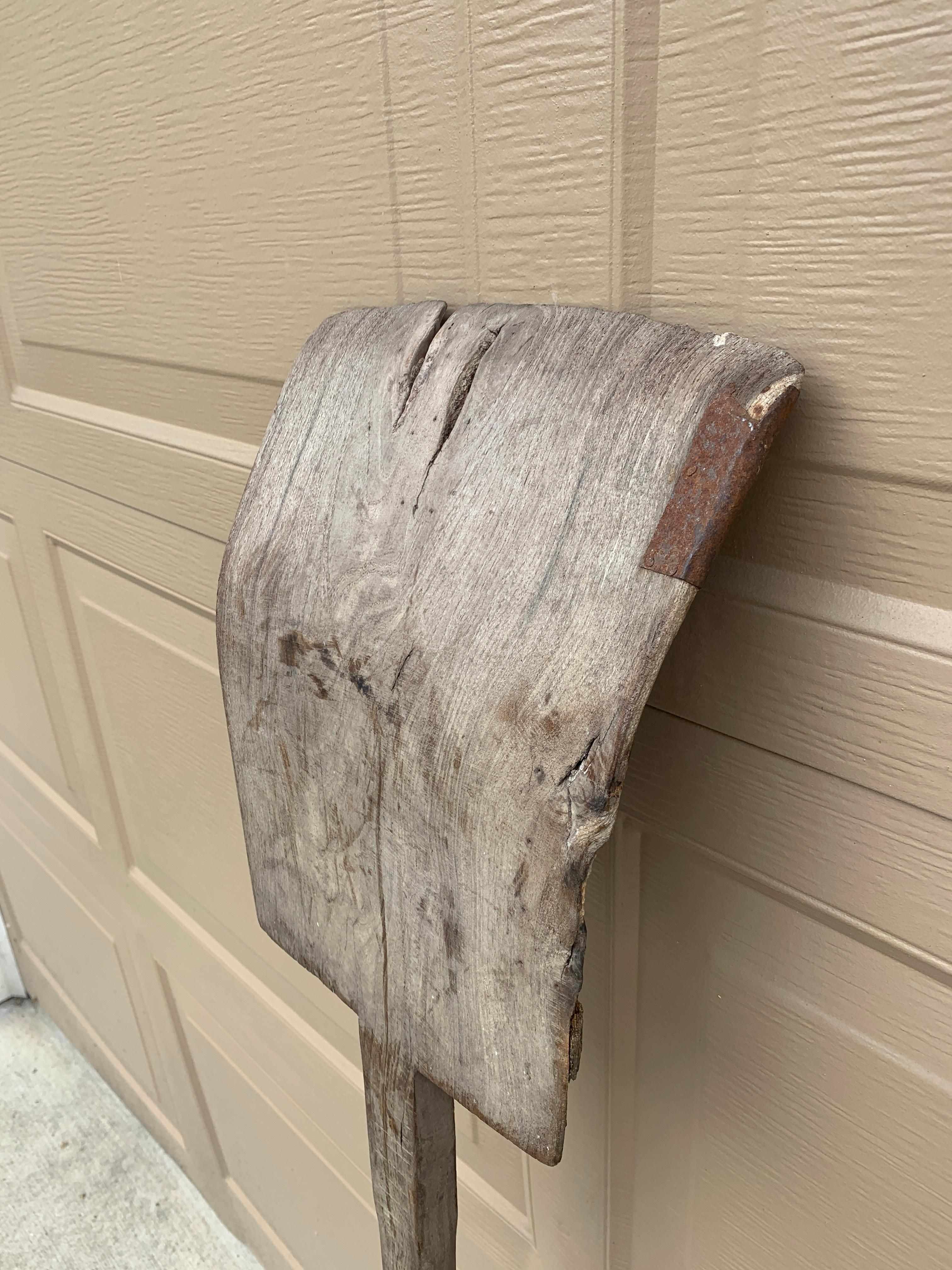 Antique 19th Century Hand Made Wooden Shovel For Sale 5