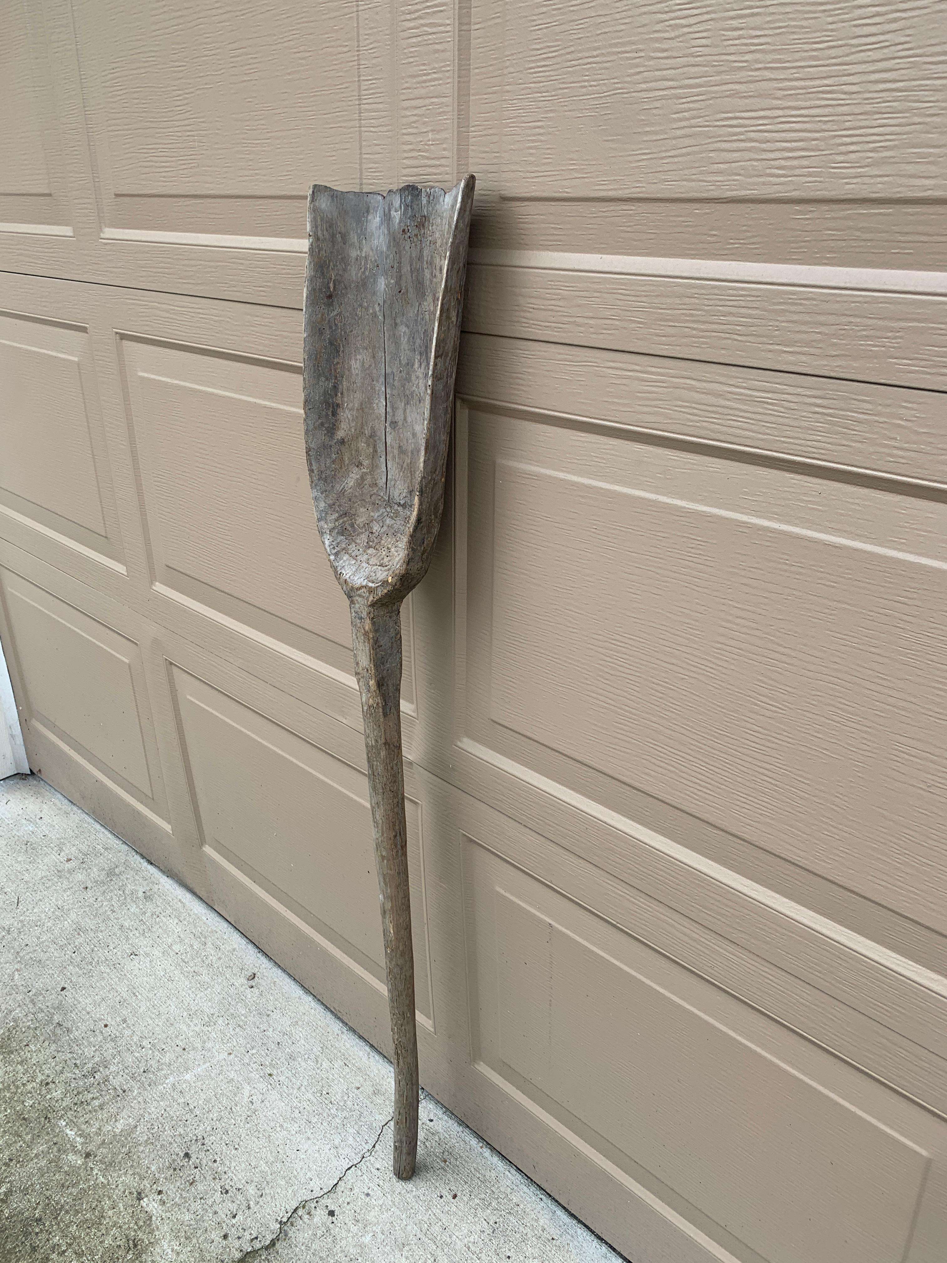 Rustic Antique 19th Century Hand Made Wooden Shovel For Sale