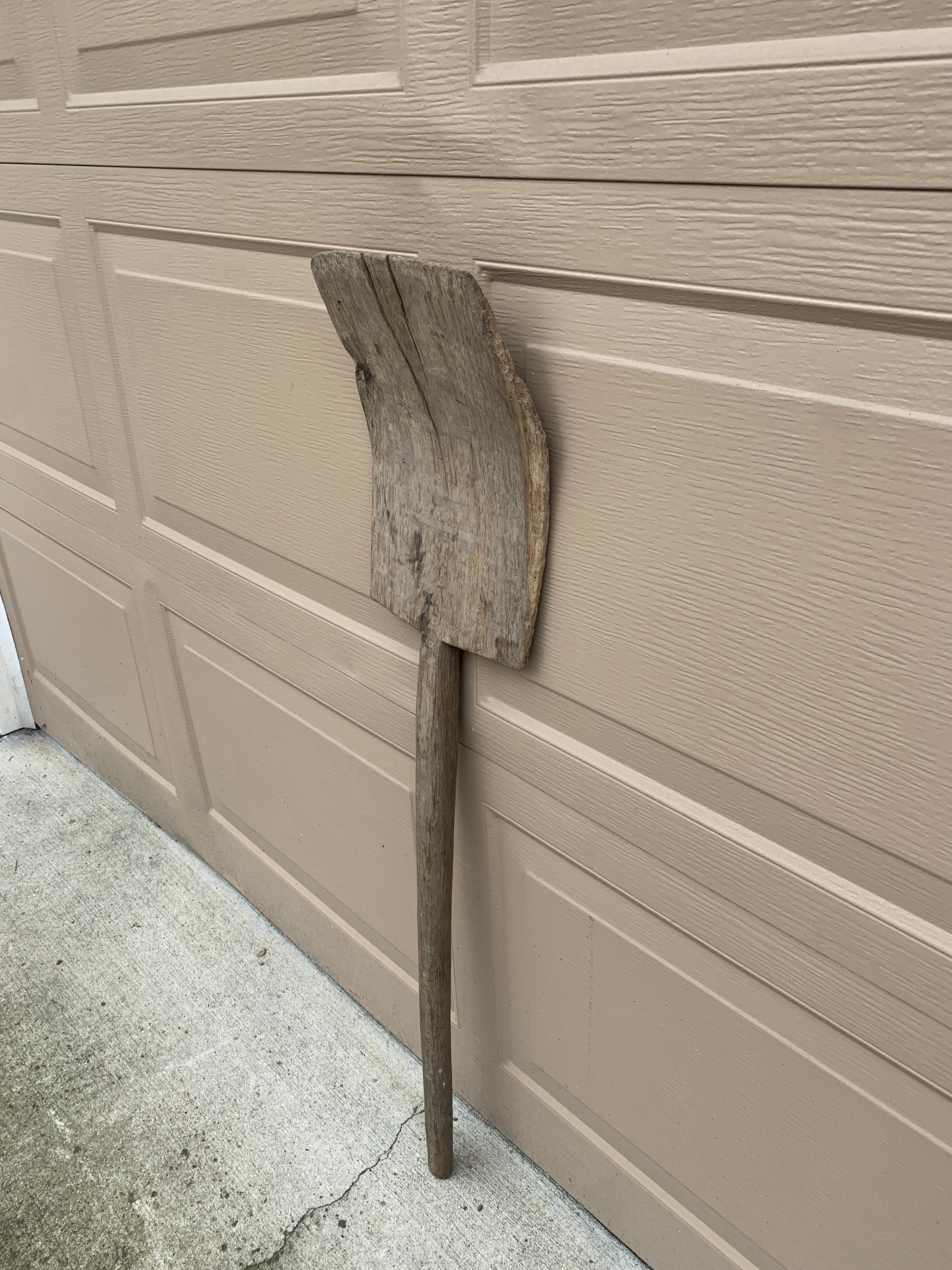 Rustic Antique 19th Century Hand Made Wooden Shovel For Sale