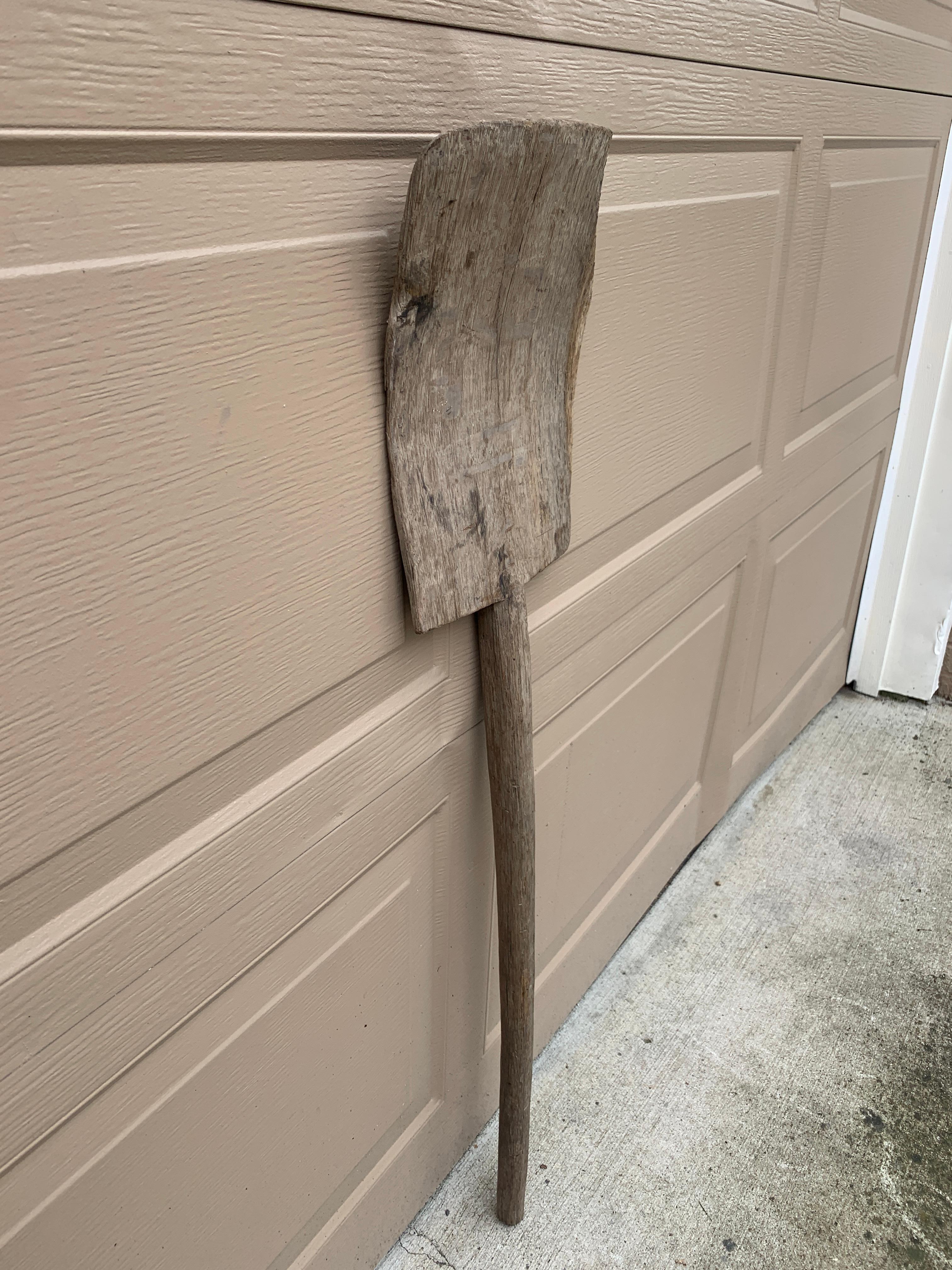 American Antique 19th Century Hand Made Wooden Shovel For Sale