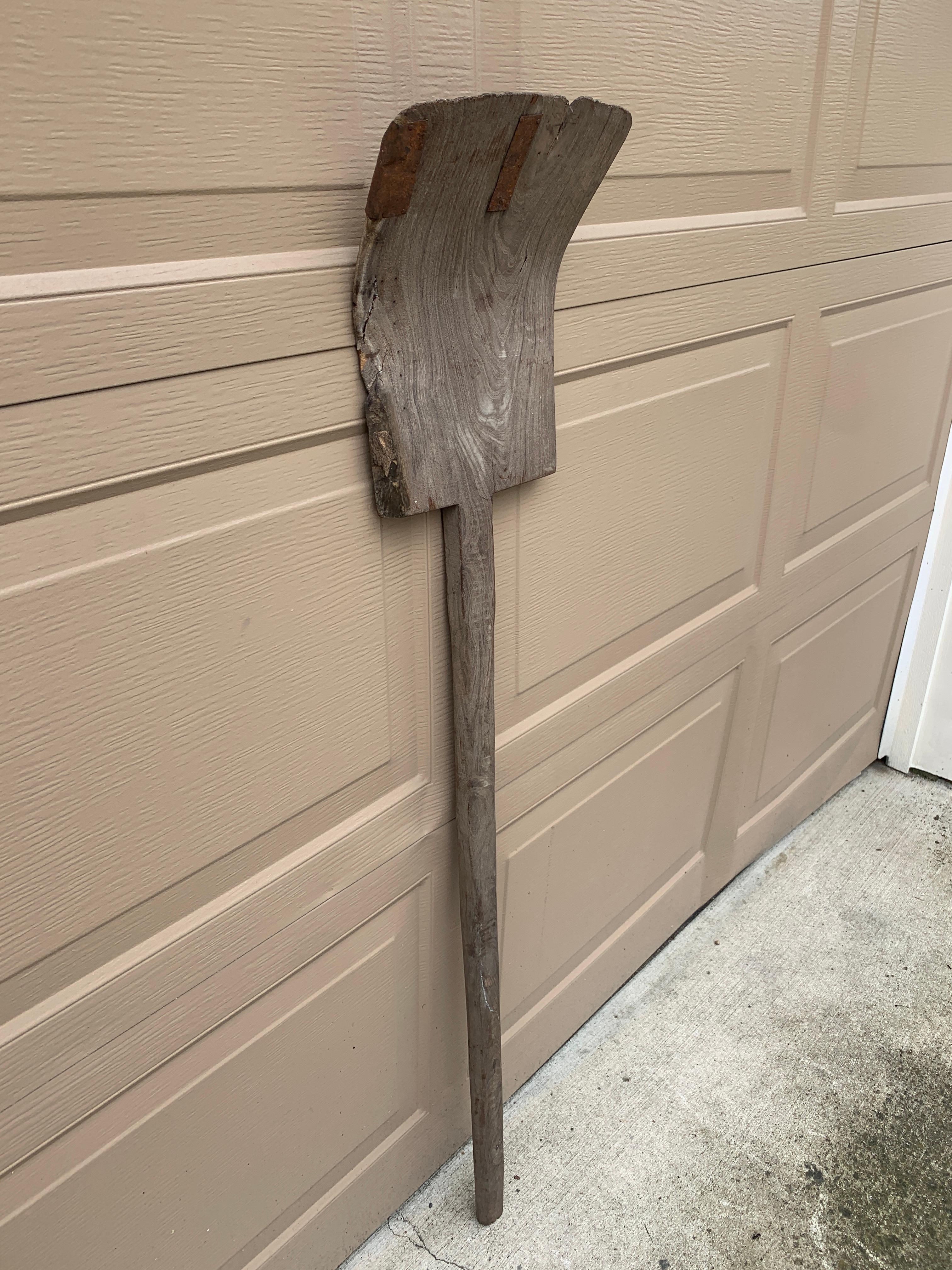Rustic Antique 19th Century Hand Made Wooden Shovel For Sale