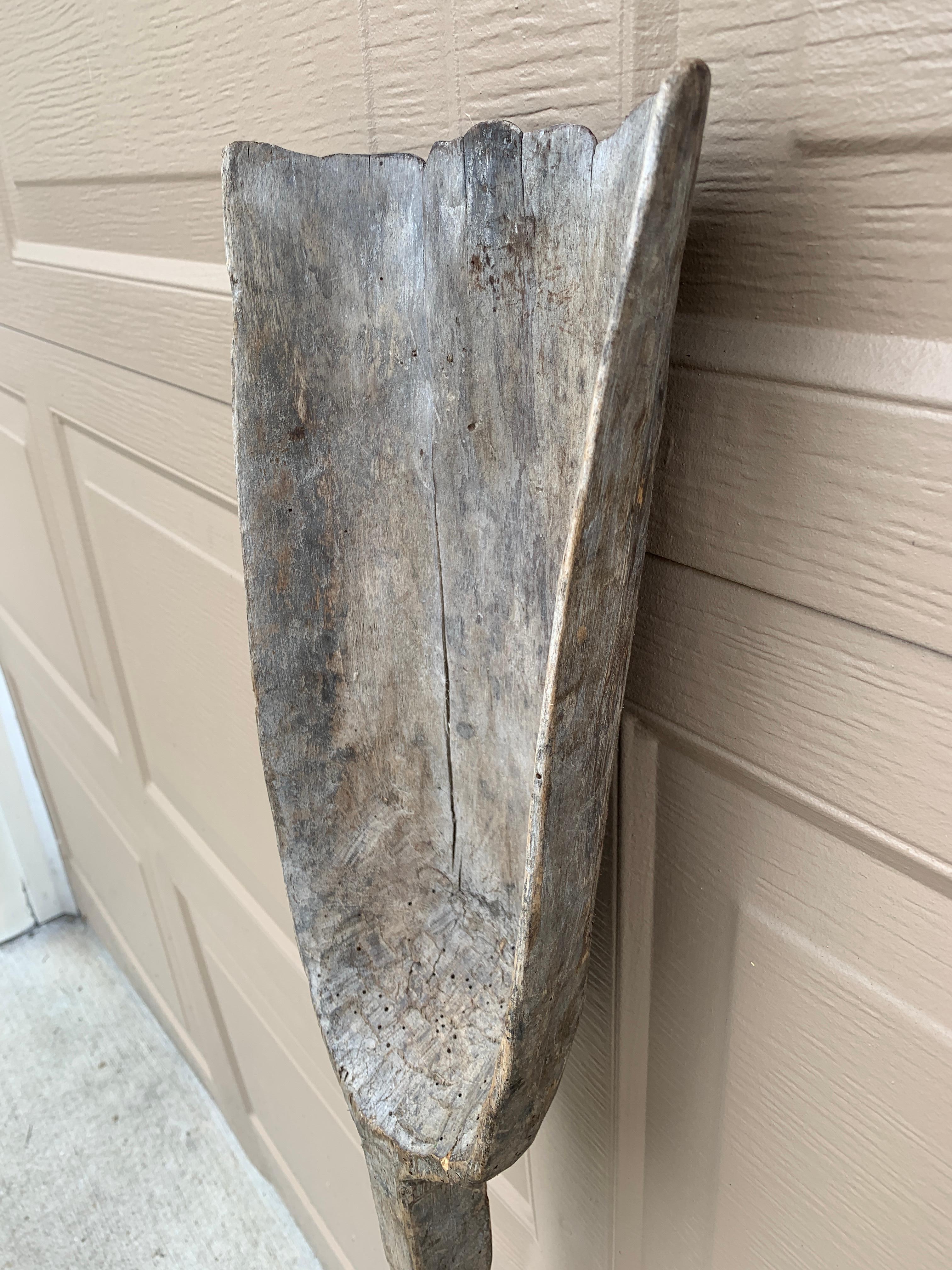 Antique 19th Century Hand Made Wooden Shovel For Sale 1