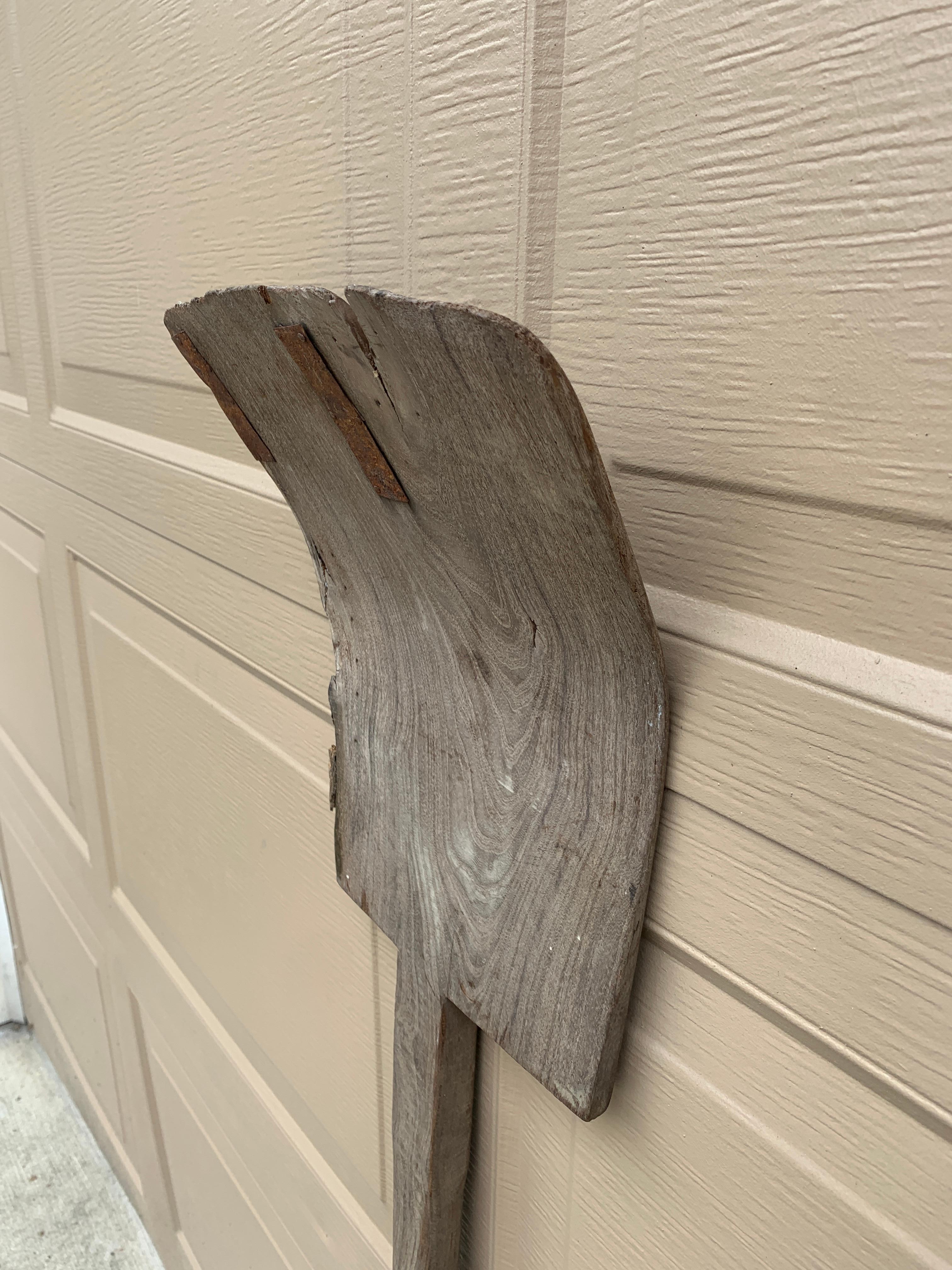 Antique 19th Century Hand Made Wooden Shovel In Good Condition For Sale In Elkhart, IN