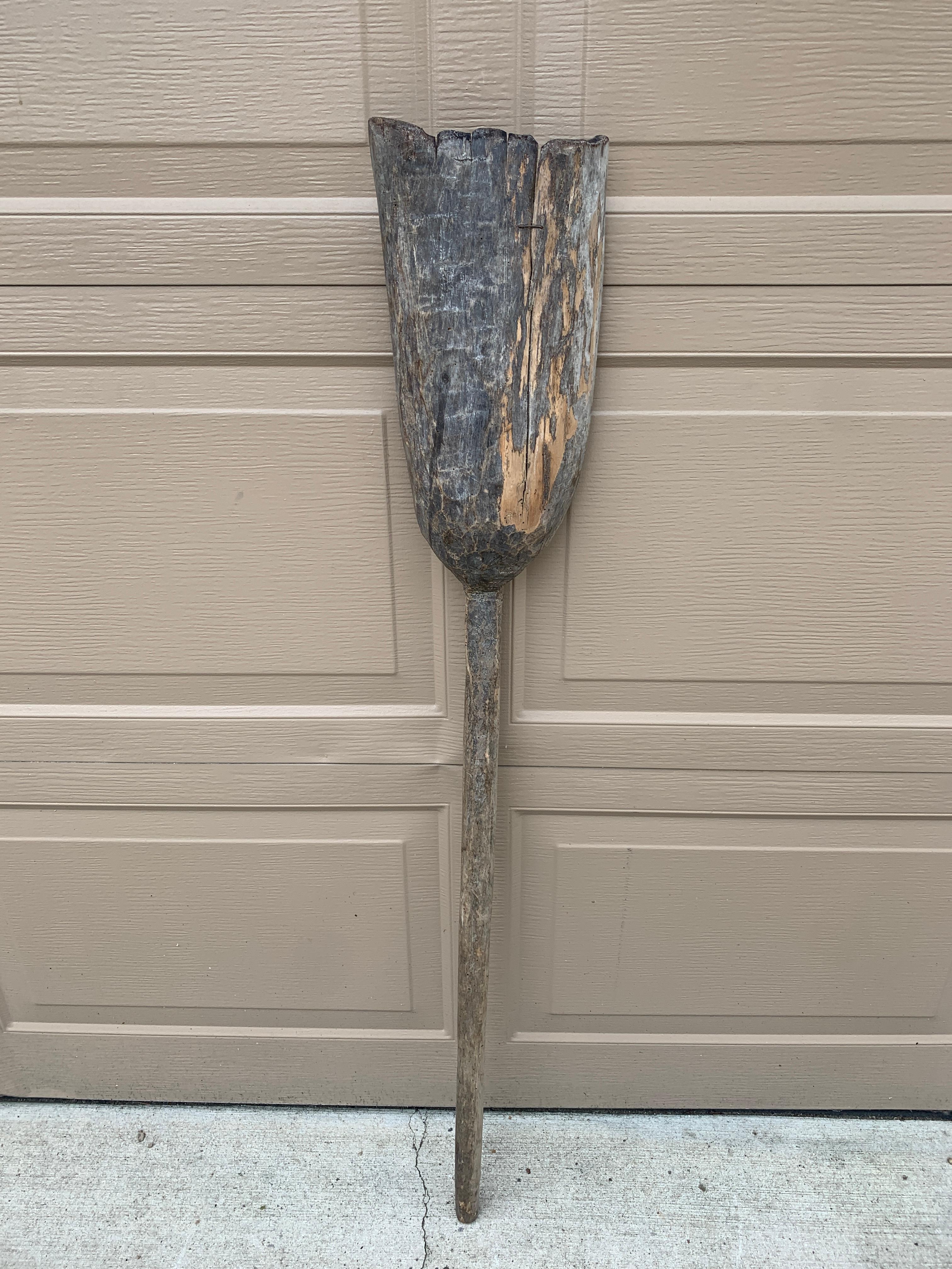 Antique 19th Century Hand Made Wooden Shovel For Sale 4
