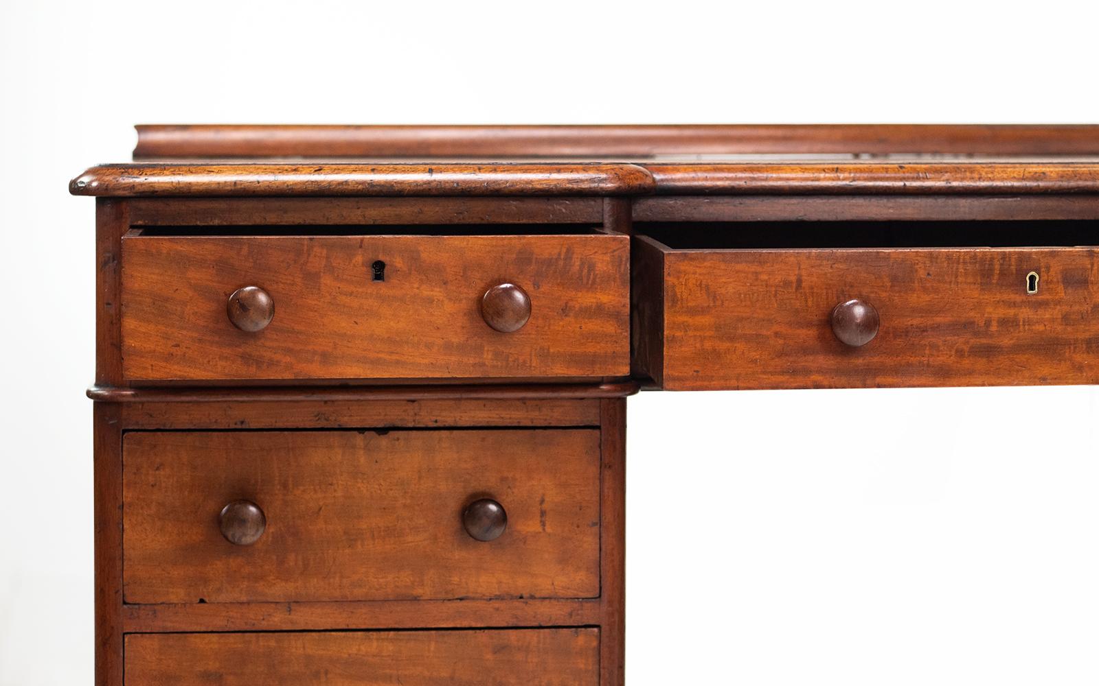 Antique 19th Century Heals Mahogany Pedestal Desk 4