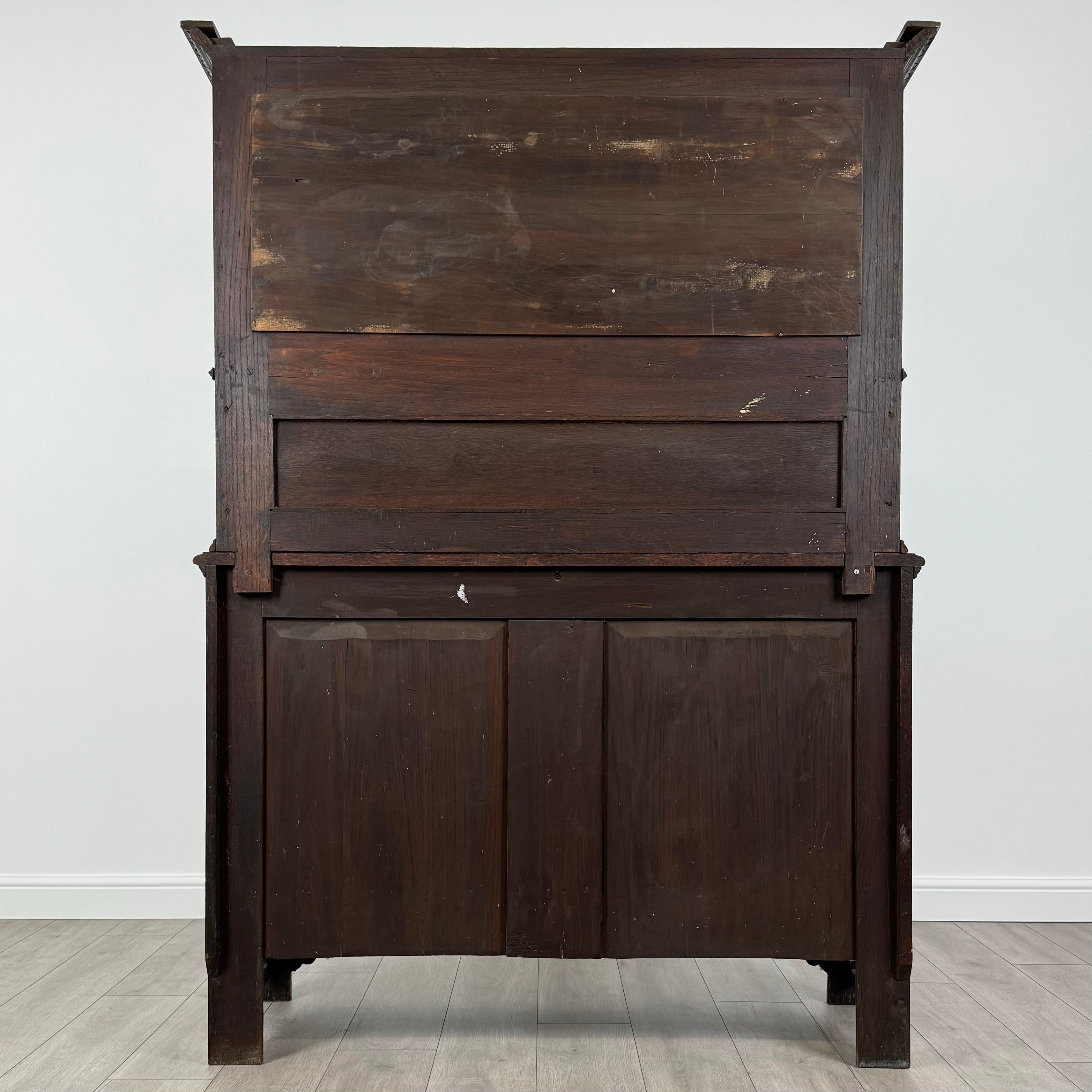 Antique 19th Century Heavily Carved Sideboard In Oak ( REF AF-3527 ) 1