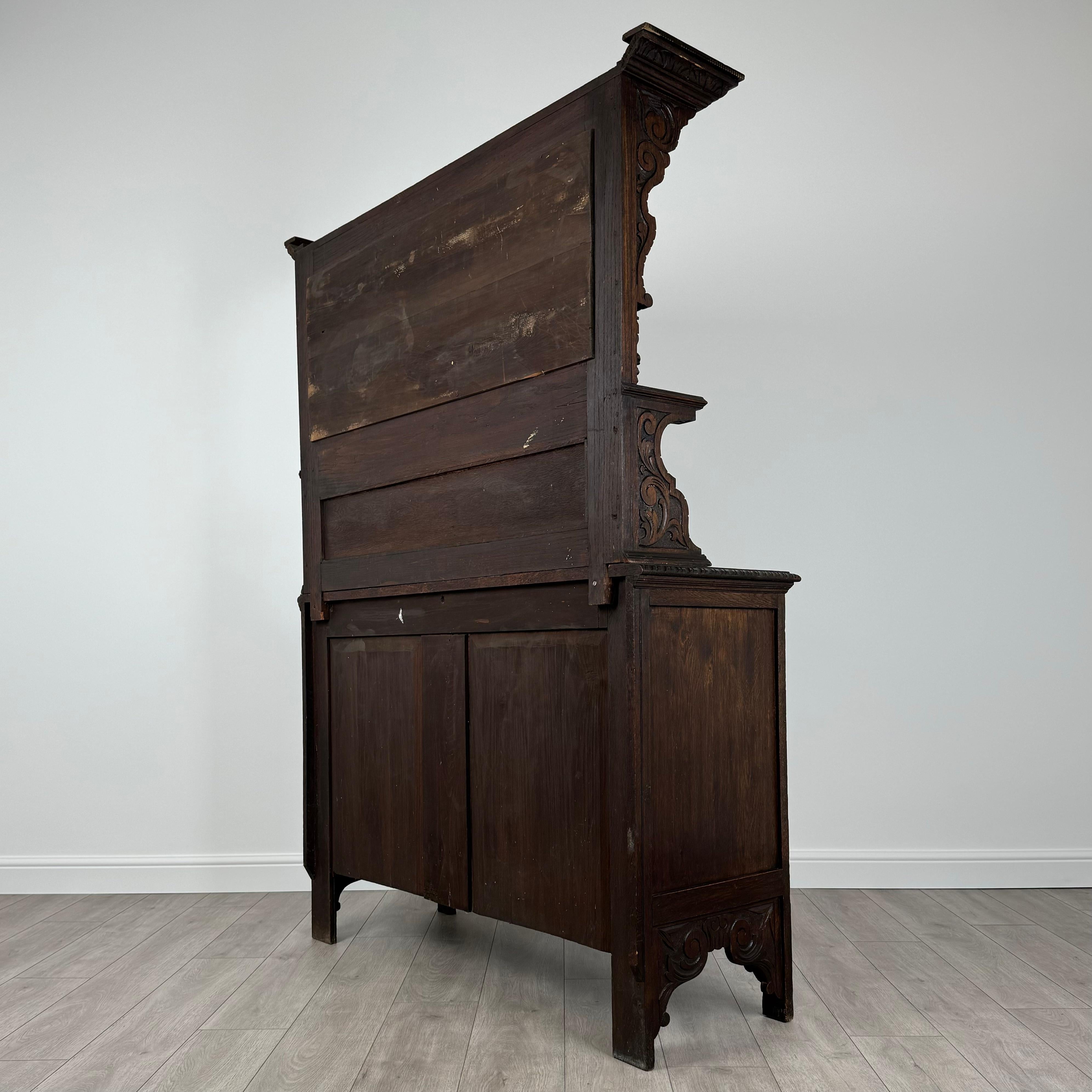 Antique 19th Century Heavily Carved Sideboard In Oak ( REF AF-3527 ) 2