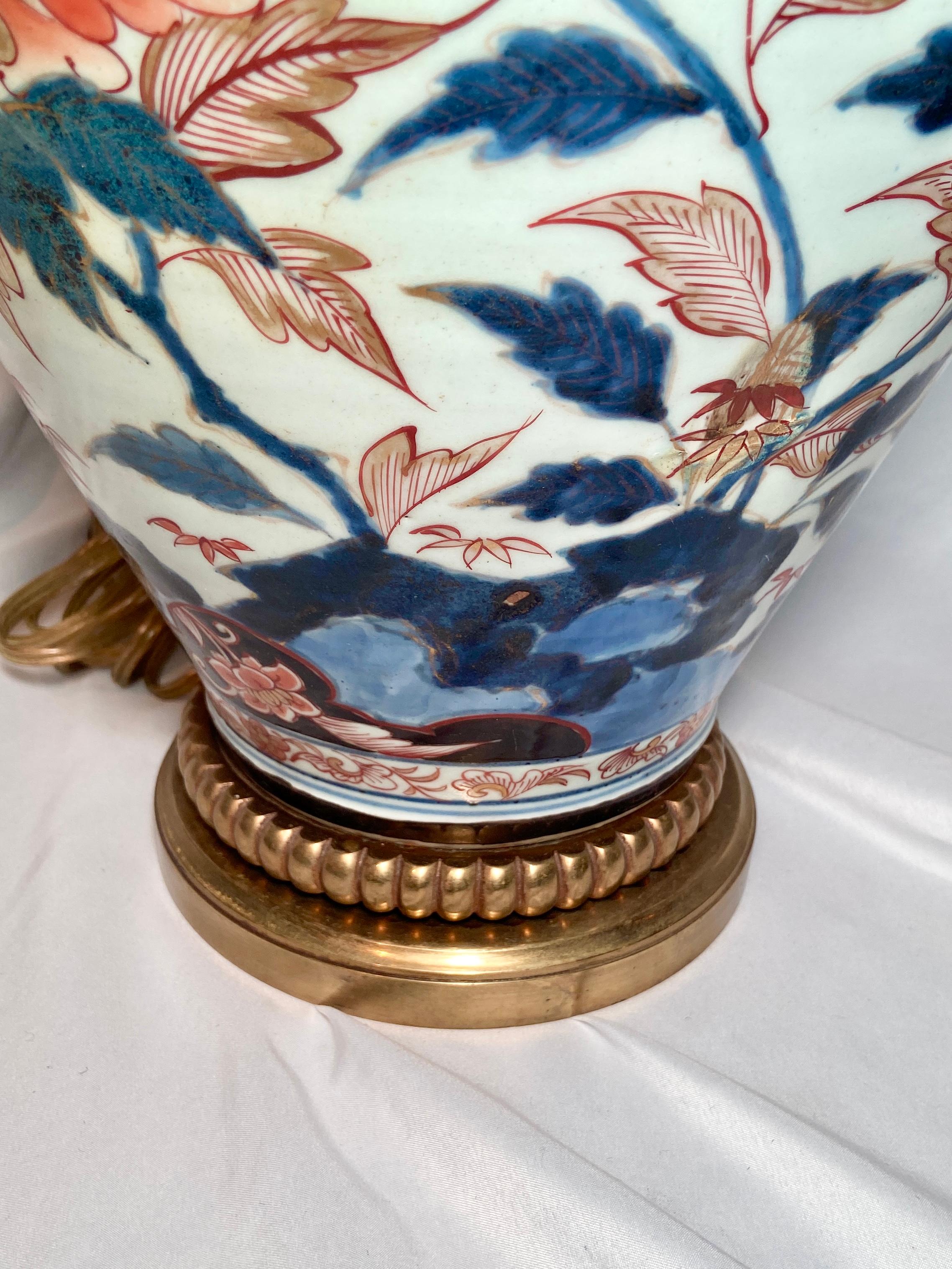 Antique 19th Century Imari Porcelain Urn Made into a Lamp In Good Condition In New Orleans, LA