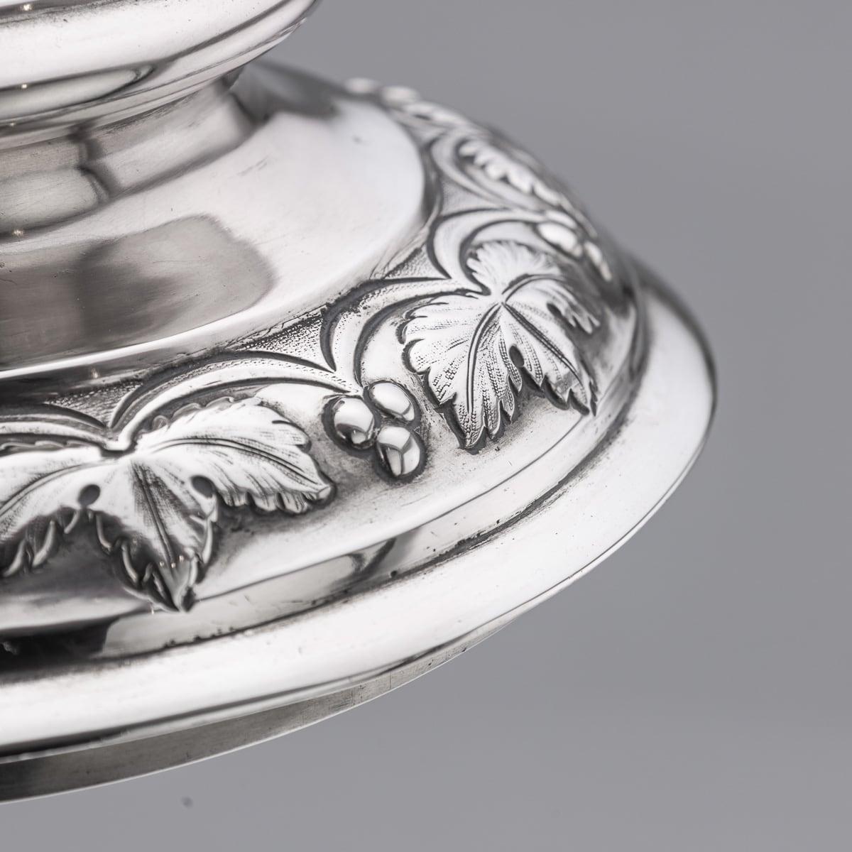 Antique 19th Century Indian Colonial Solid Silver Trophy Cup & Cover c.1860 For Sale 8