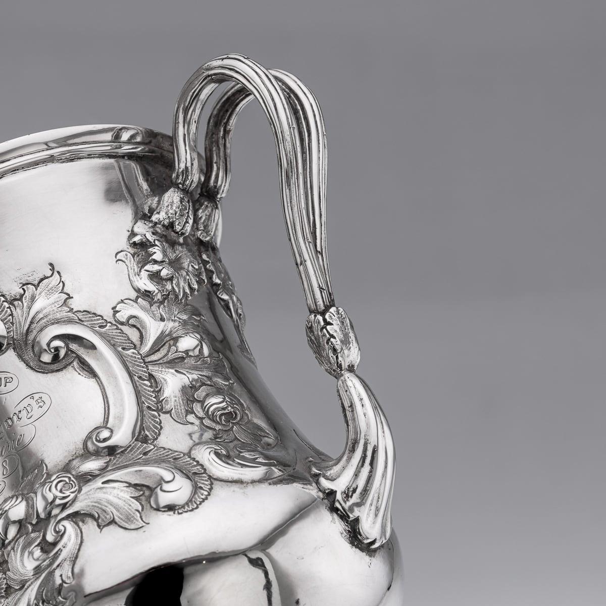 Antique 19th Century Indian Colonial Solid Silver Trophy Cup & Cover c.1860 For Sale 9