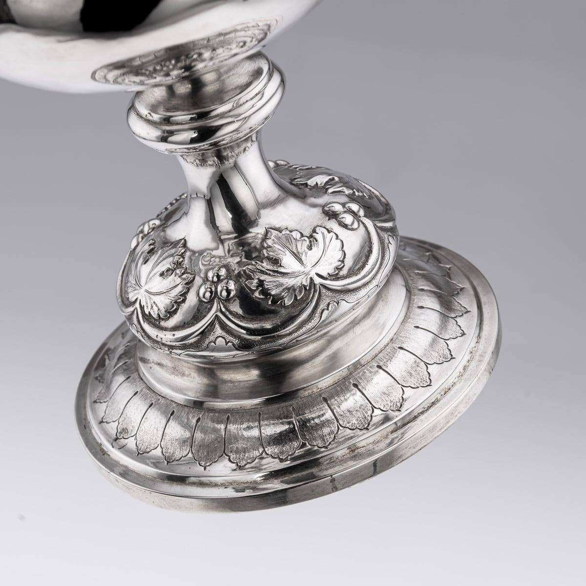 Antique 19th Century Indian Colonial Solid Silver Trophy Cup & Cover c.1860 For Sale 15