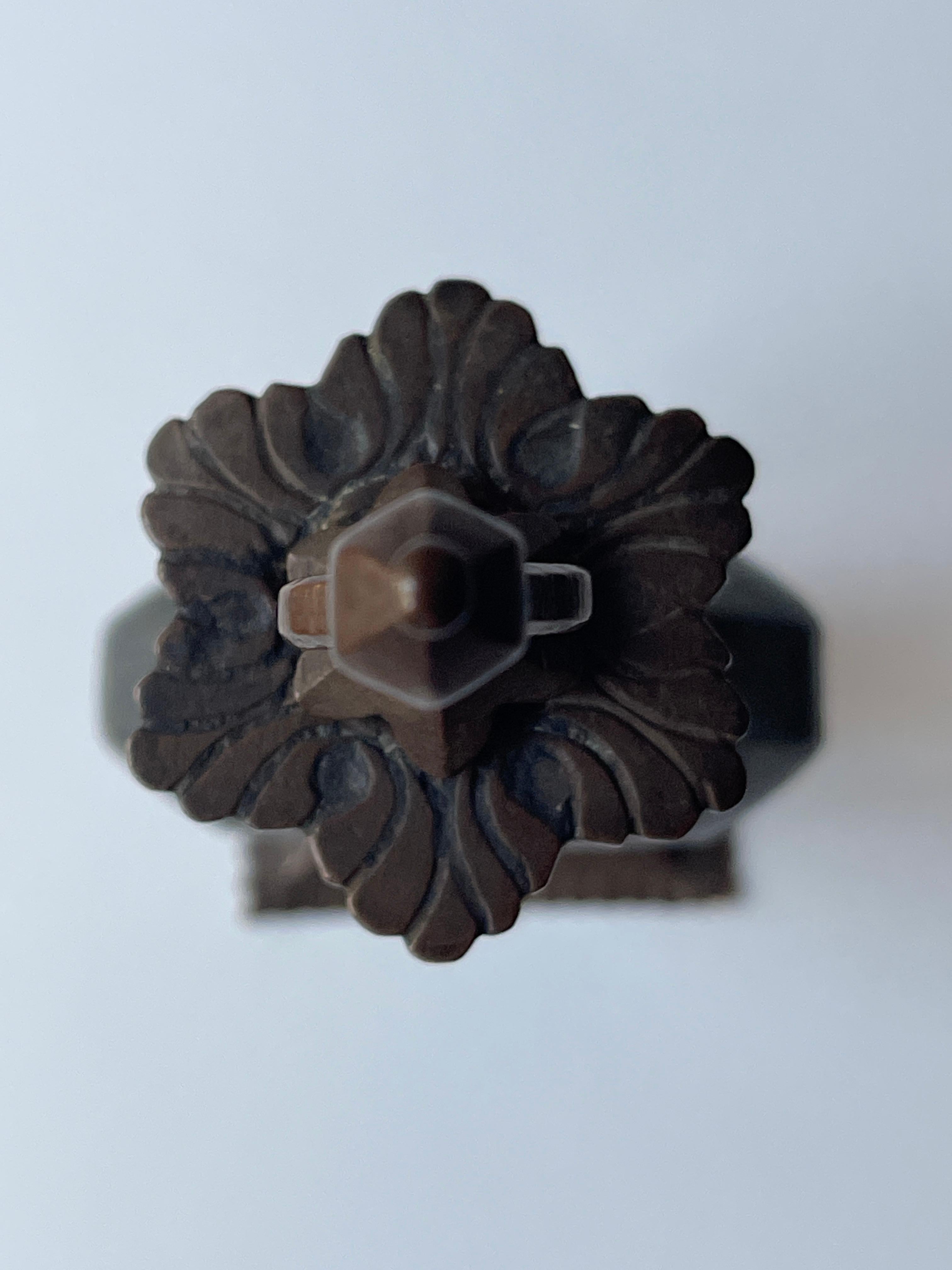 Antique 19th Century Indian Engraved Copper Perfume Bottle For Sale 3