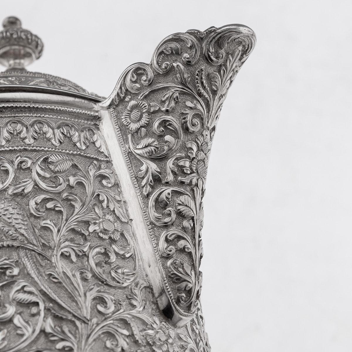 Antique 19th Century Indian Kutch Large Solid Silver Water Ewer c.1880 6