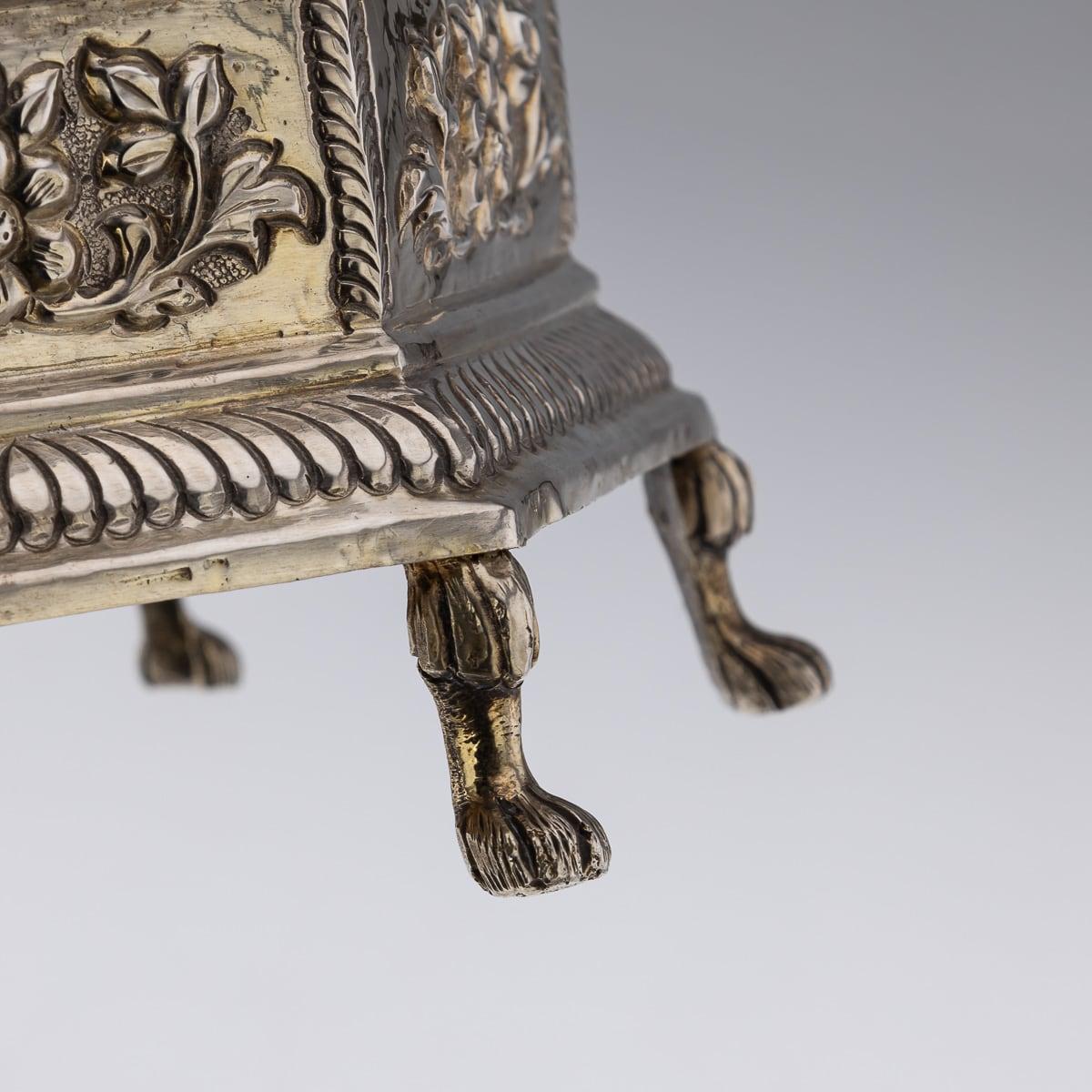 Centre de table indien ancien du 19ème siècle en argent massif, vers 1890 en vente 13