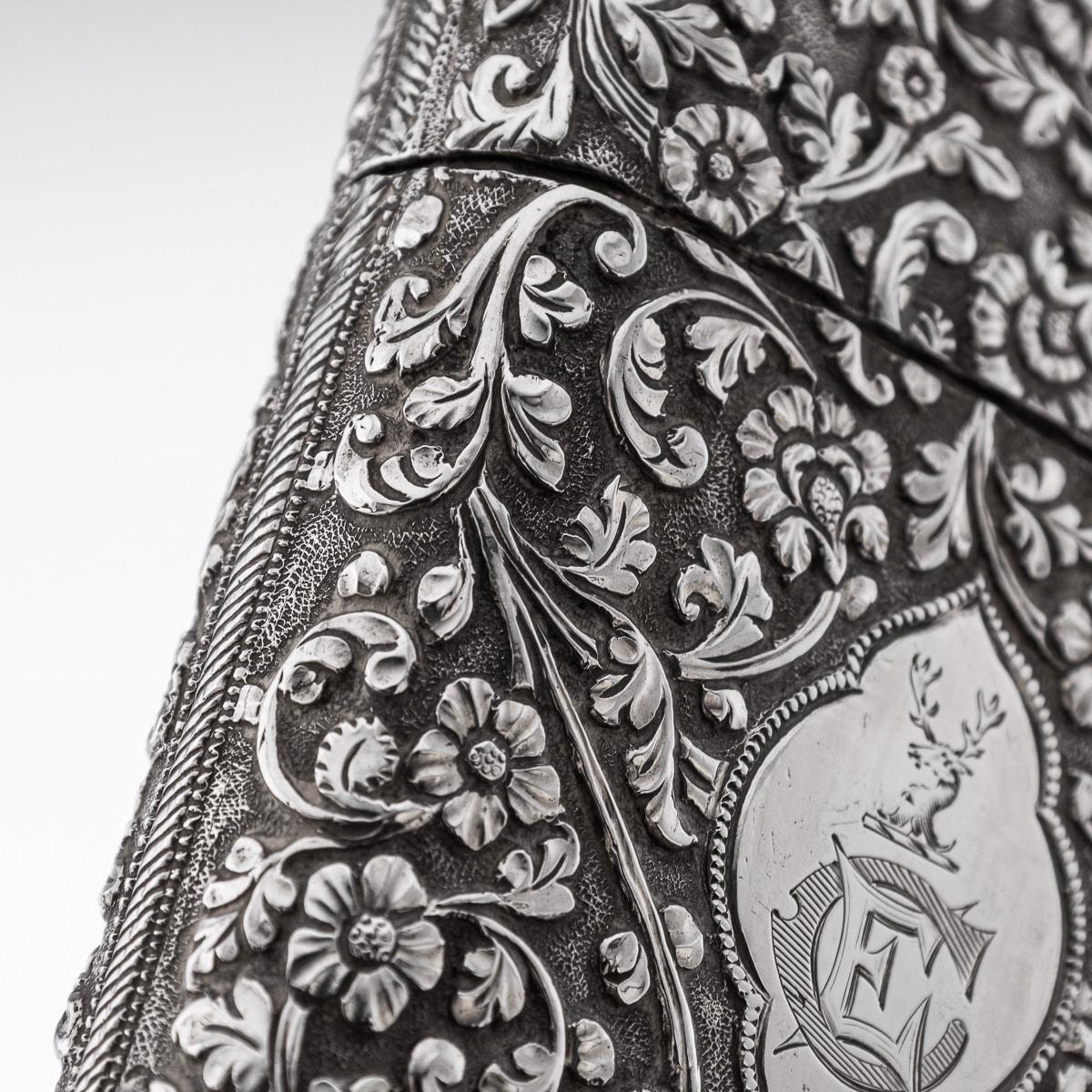 Antique 19th Century Indian Kutch Solid Silver Cigar Case c.1880 For Sale 10