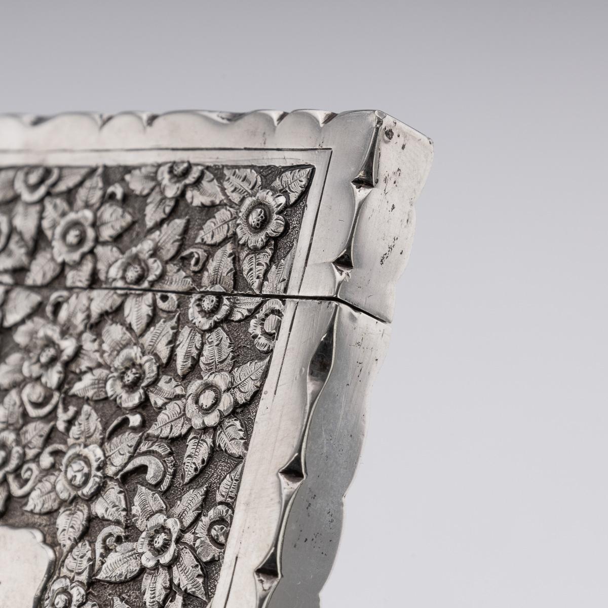 Étui à cigarettes indien ancien Kutch du 19ème siècle en argent massif vers 1890 en vente 4