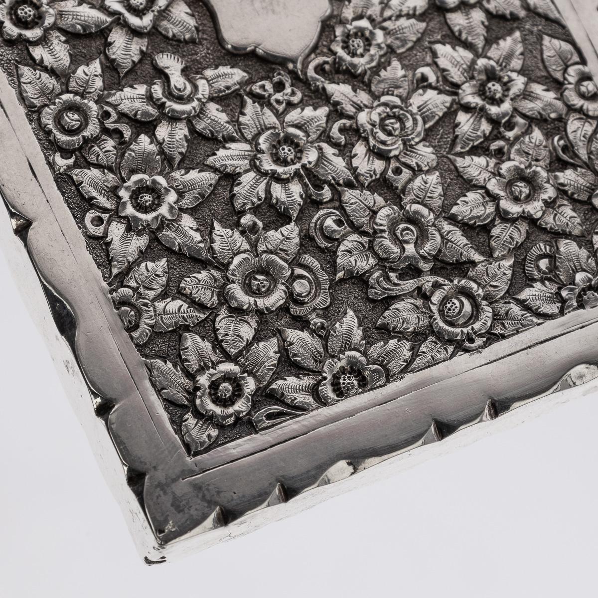 Étui à cigarettes indien ancien Kutch du 19ème siècle en argent massif vers 1890 en vente 5