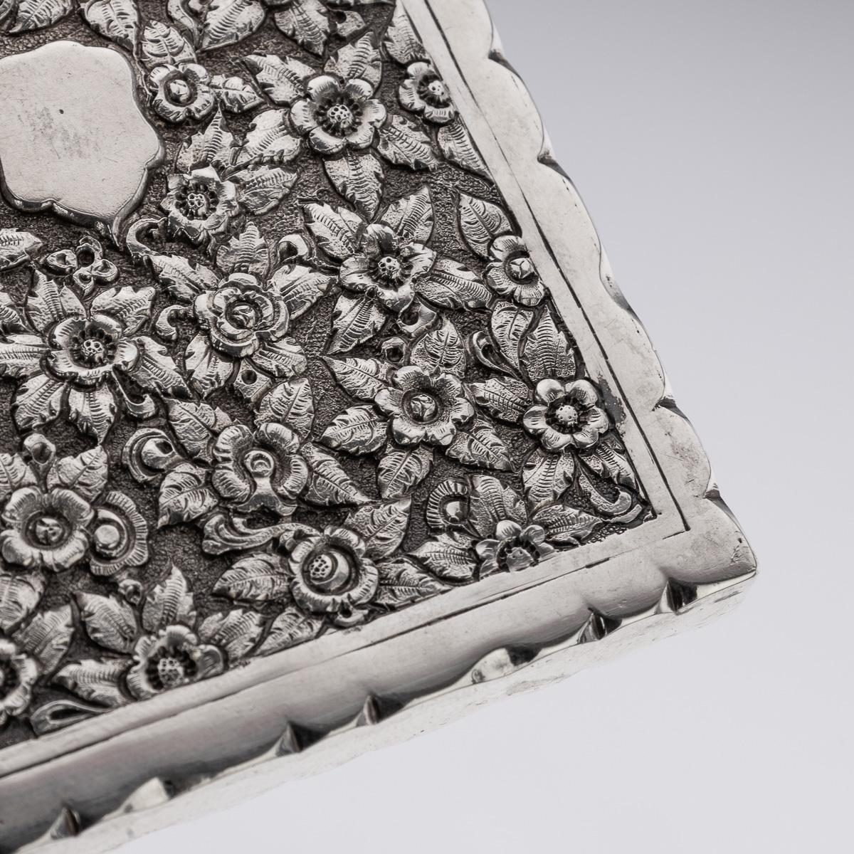 Étui à cigarettes indien ancien Kutch du 19ème siècle en argent massif vers 1890 en vente 6