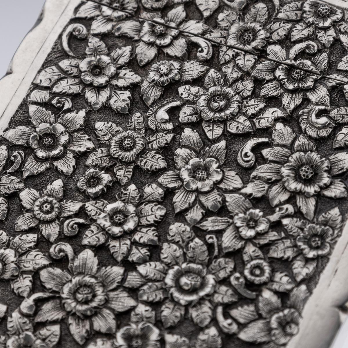 Étui à cigarettes indien ancien Kutch du 19ème siècle en argent massif vers 1890 en vente 7