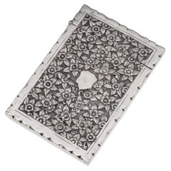 Antigua pitillera de plata maciza de Kutch (India) del siglo XIX c.1890