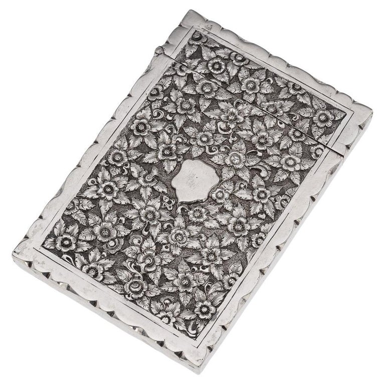 indian silver cigarette case Antique 19th Century Indian Kutch Solid Silver Cigarette Case c.1890 For  Sale at 1stDibs