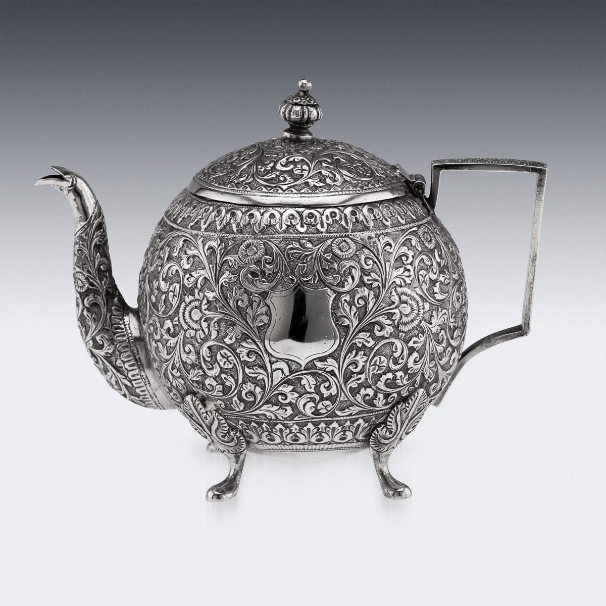 Other Antique 19th Century Indian Kutch Solid Silver Teapot c.1890 For Sale
