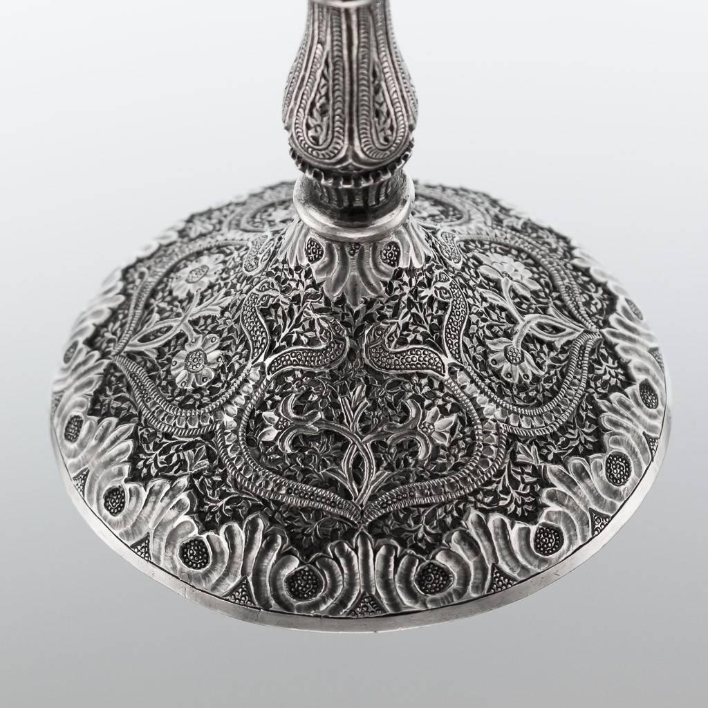 Antique 19th Century Indian Solid Silver Goblet, Kashmir, circa 1890 8