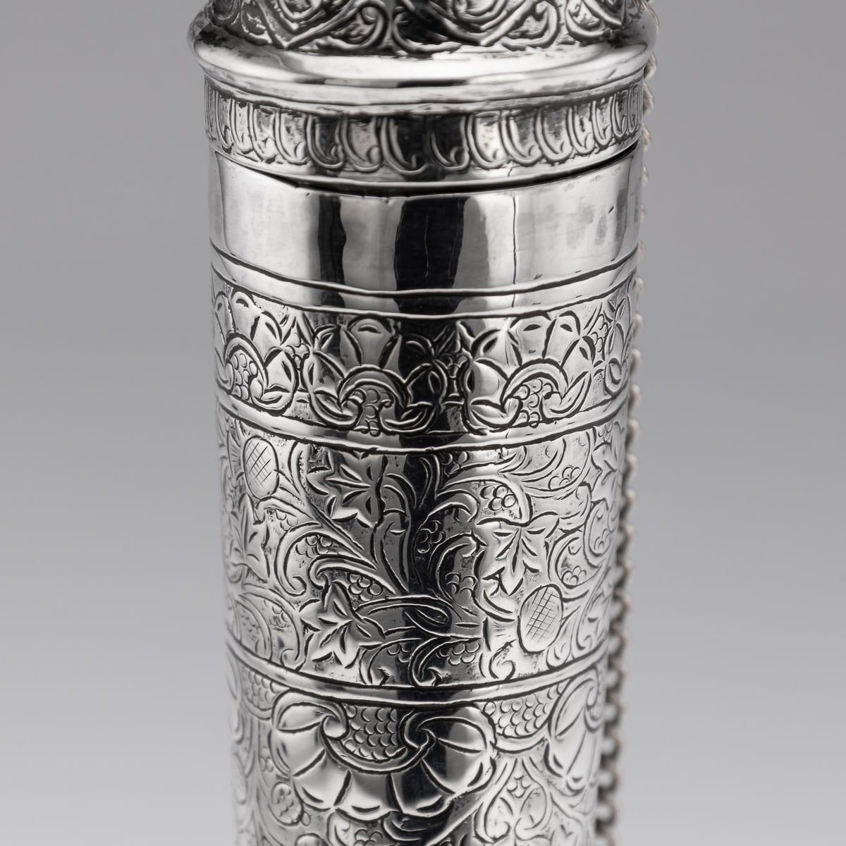 Antigua botella de agua Surahi de plata maciza india del siglo XIX, Lucknow c.1870 en venta 4