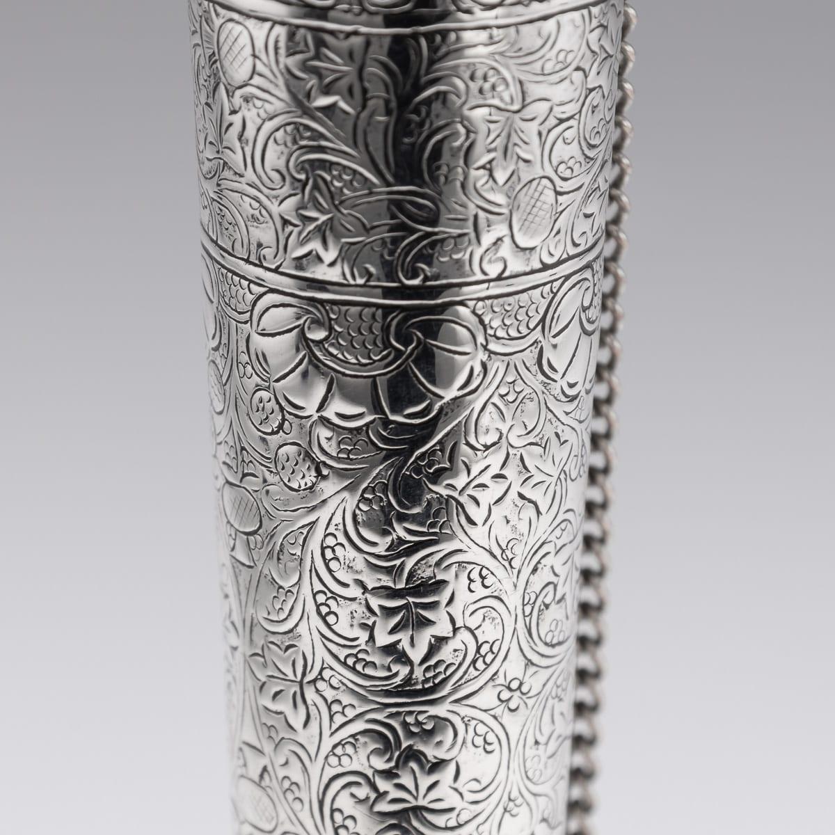 Antigua botella de agua Surahi de plata maciza india del siglo XIX, Lucknow c.1870 en venta 5