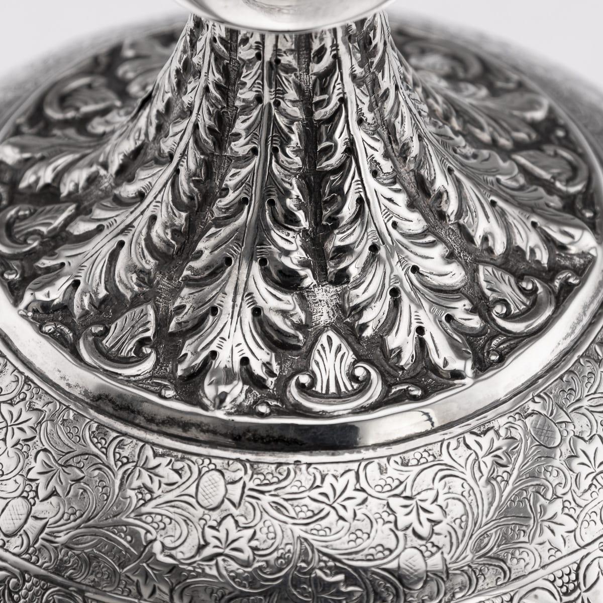 Antigua botella de agua Surahi de plata maciza india del siglo XIX, Lucknow c.1870 en venta 9