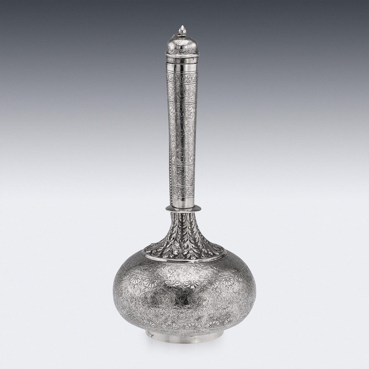 Antigua botella de agua Surahi de plata maciza india del siglo XIX, Lucknow c.1870 en Bueno estado para la venta en Royal Tunbridge Wells, Kent