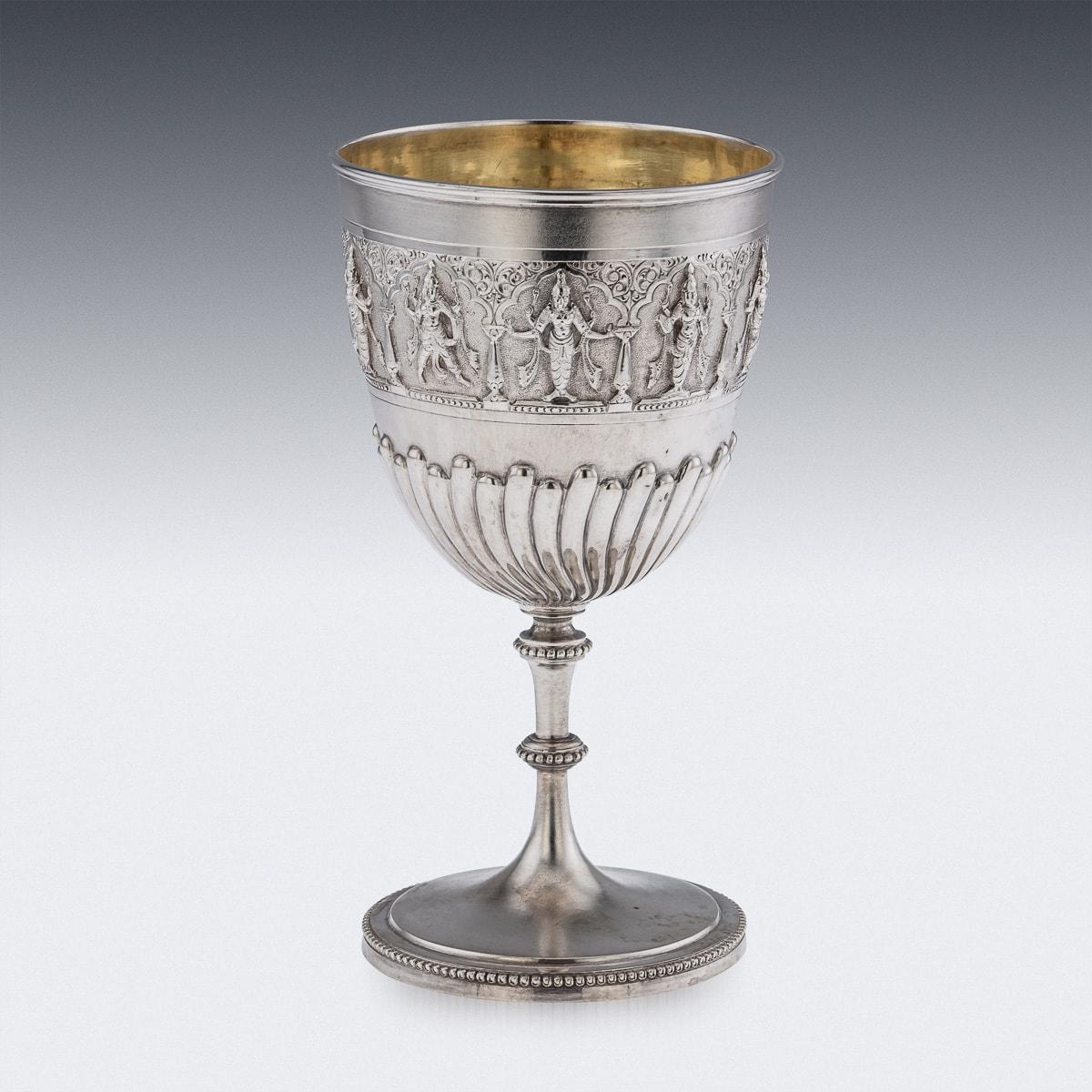 Antique 19th Century Indian Solid Silver Swami Goblet, Madras c.1880 In Good Condition For Sale In Royal Tunbridge Wells, Kent