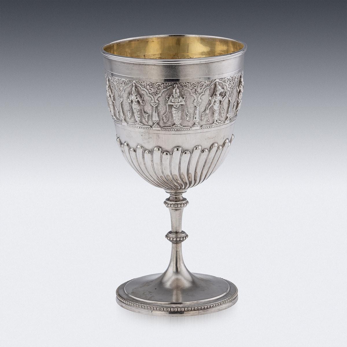 Late 19th Century Antique 19th Century Indian Solid Silver Swami Goblet, Madras c.1880 For Sale