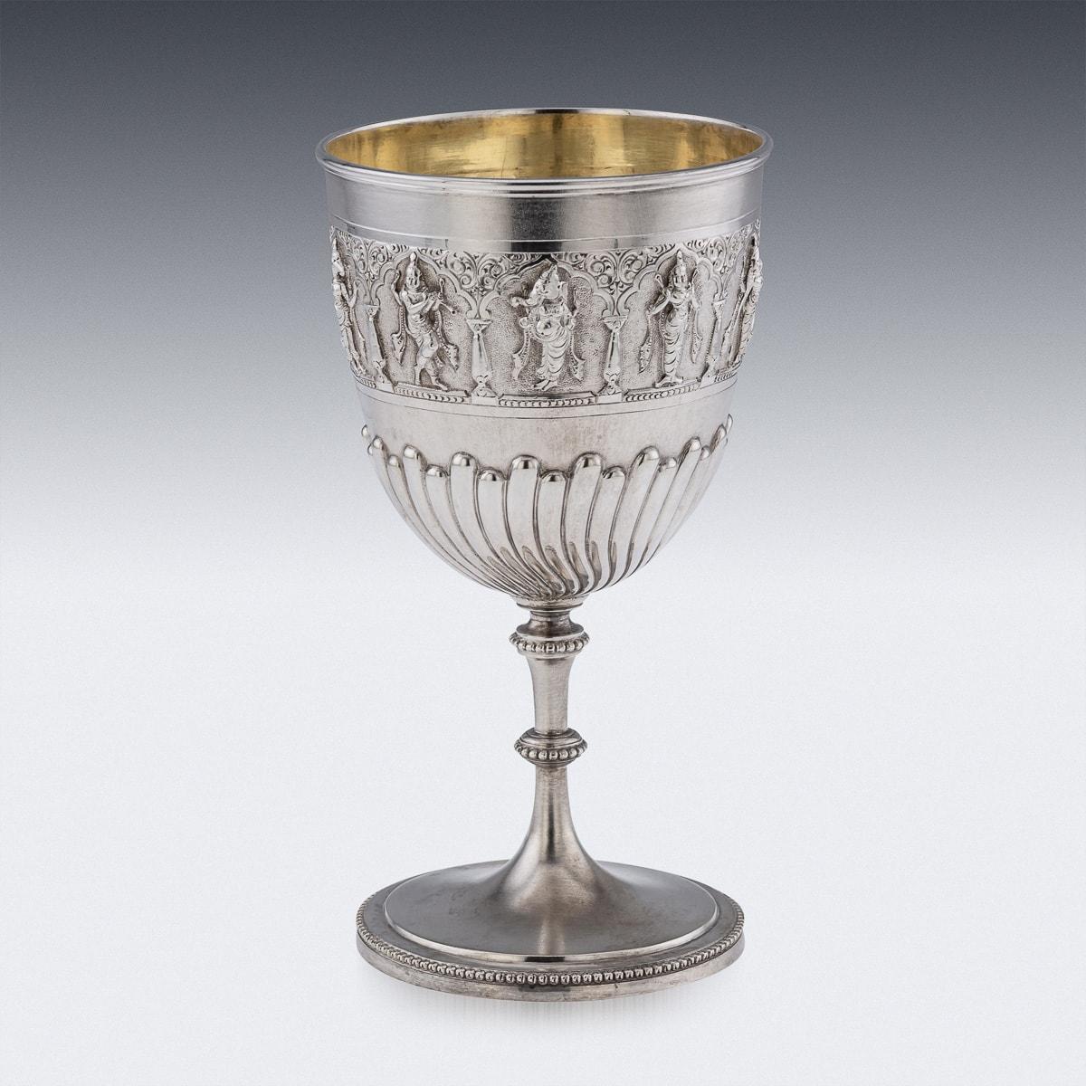 Antique 19th Century Indian Solid Silver Swami Goblet, Madras c.1880 For Sale 1