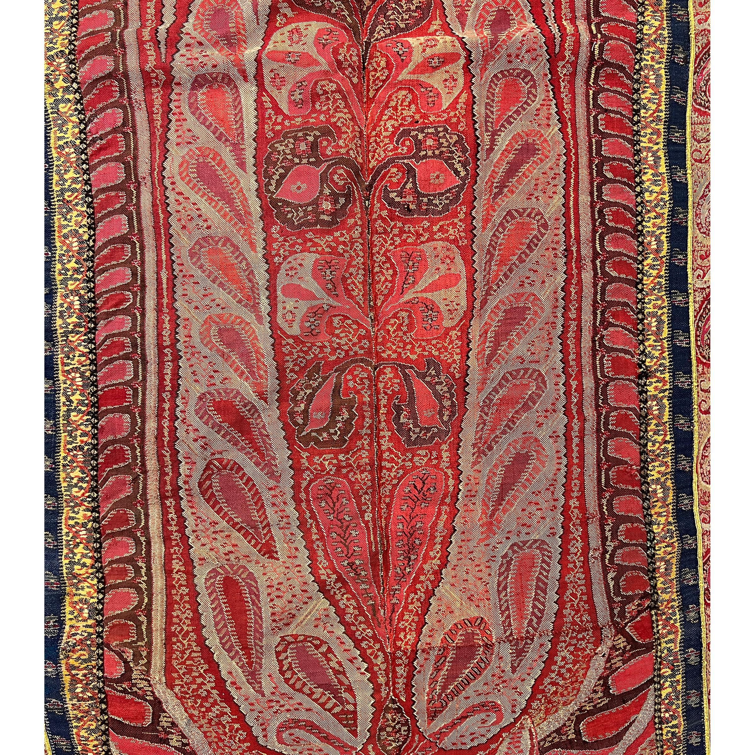 Cotton Antique 19th Century Indian Textile Runner Boteh Design For Sale