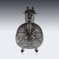 Antique 19th Century Indian Zoomorphic Solid Silver Jug, Kashmir, circa 1870