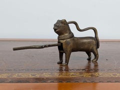 Antique 19th Century Indo-Persian Bronze Lion Form Security Lock