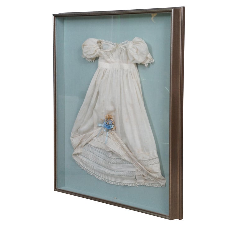 wedding dress shadow box Cherish the moments, frame the memories Capture the elegance of your special day with our exquisite framing Contact us for a bespoke quote Monthly payment options available      # Antique 19th Century Infant Christening