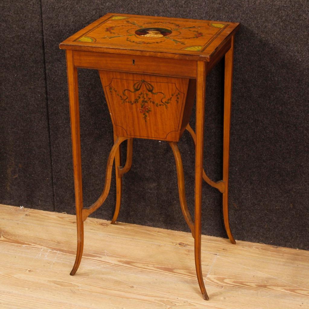 Antique 19th Century Inlaid English Sewing Table For Sale 2