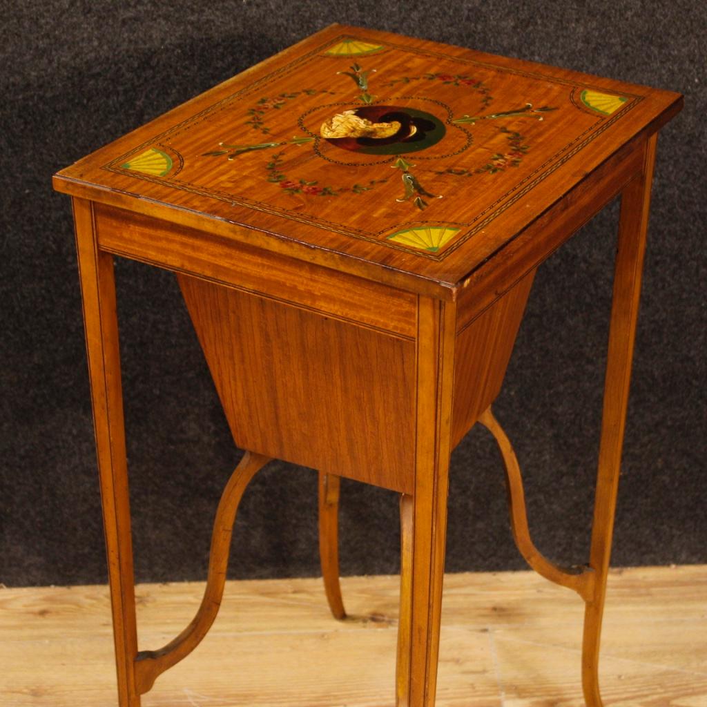 Antique 19th Century Inlaid English Sewing Table For Sale 3