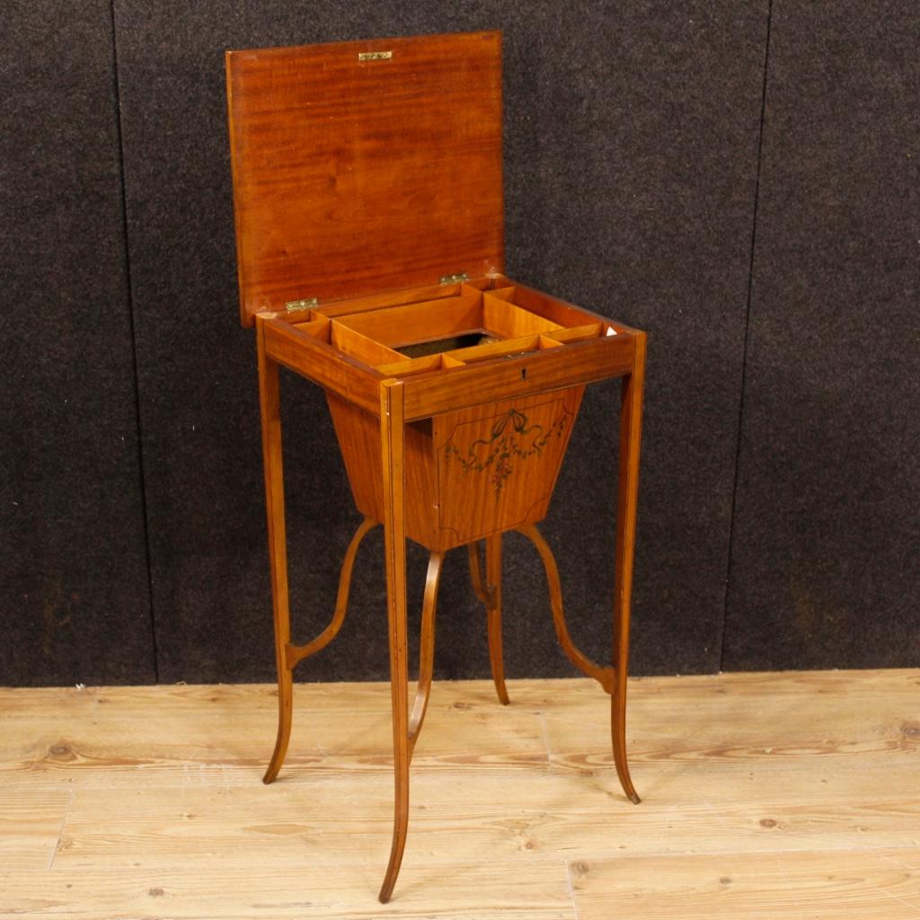 Antique 19th Century Inlaid English Sewing Table For Sale 4
