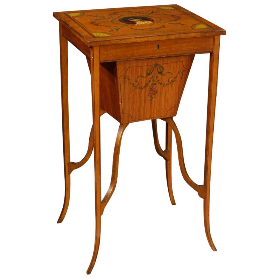 Antique 19th Century Inlaid English Sewing Table For Sale