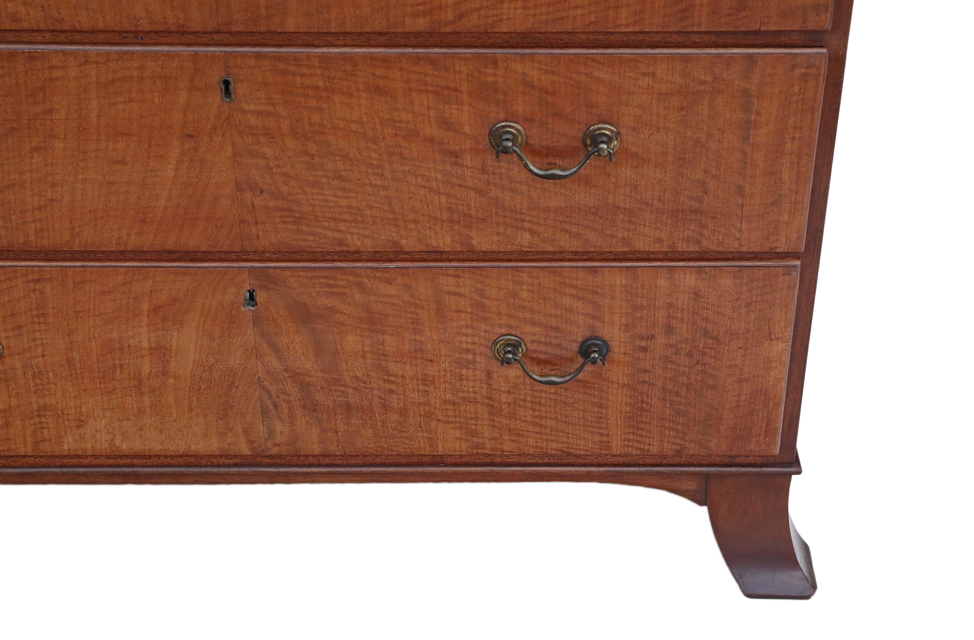 Antique 19th Century Inlaid Mahogany Tallboy Chest on Chest of Drawers For Sale 3