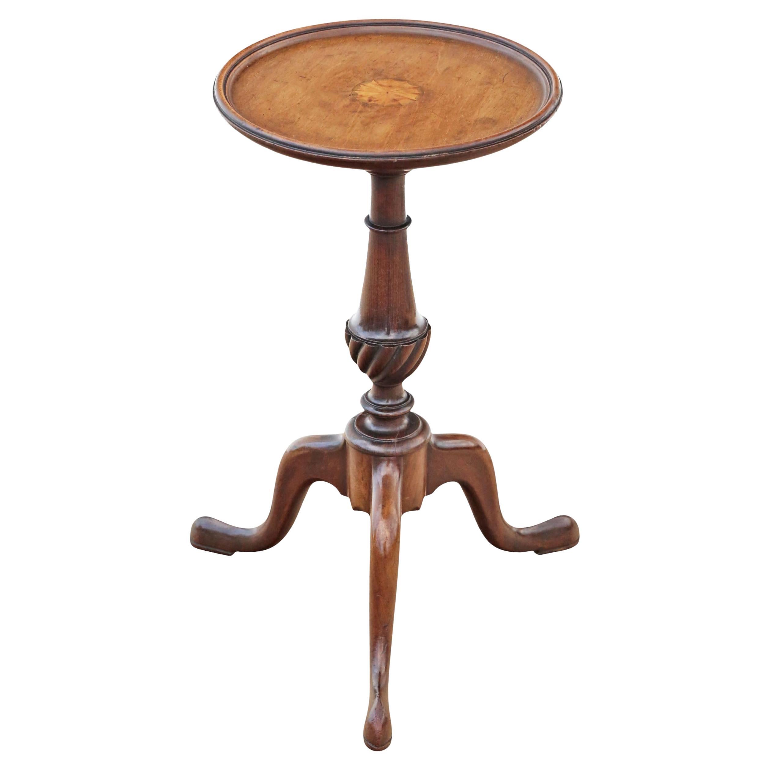 Antique 19th Century Inlaid Mahogany Wine Side / Occasional Table – Fine Quality