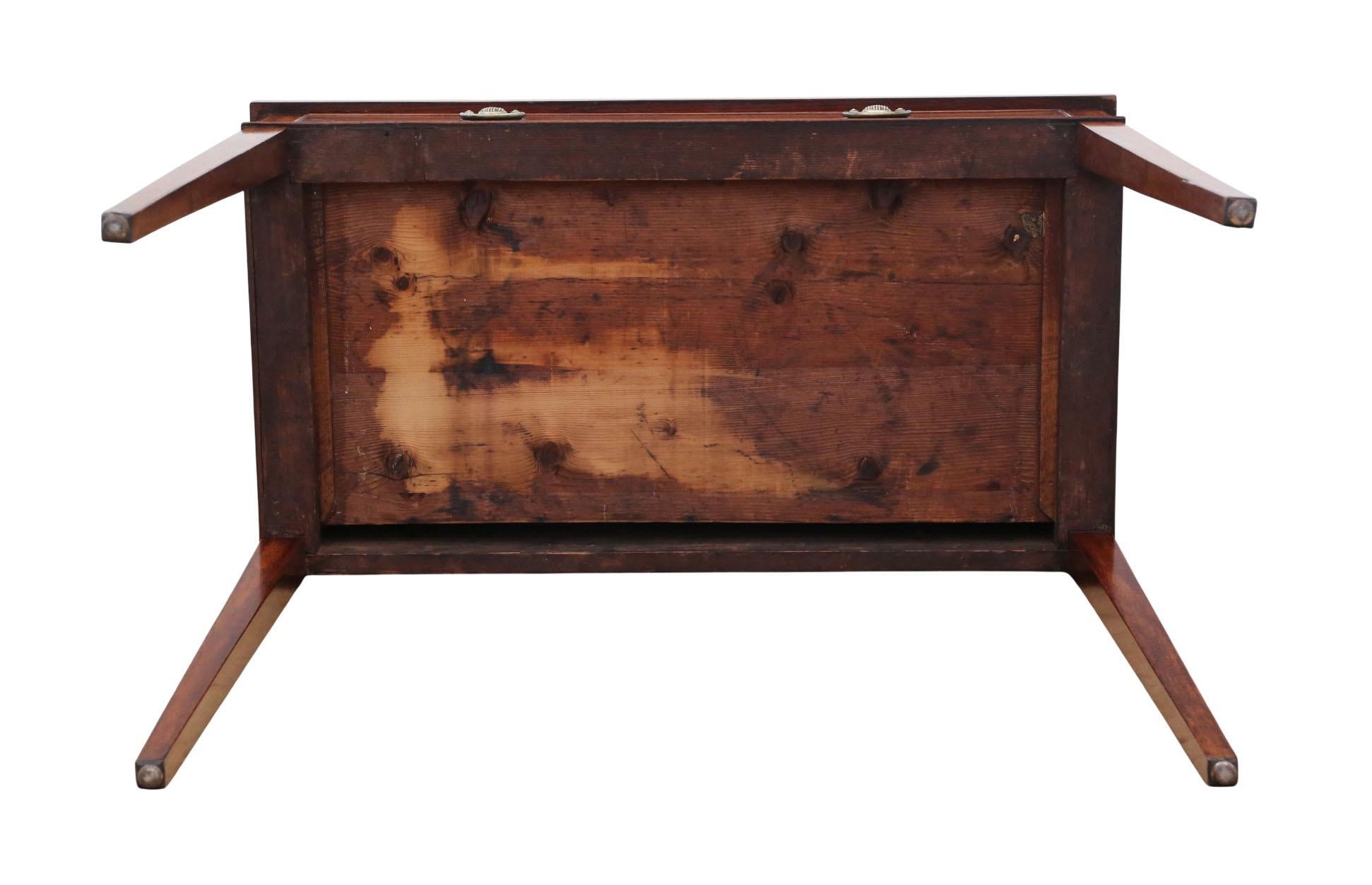 Ancienne table à écrire, coiffeuse ou bureau en acajou marqueté du 19e siècle en vente 3