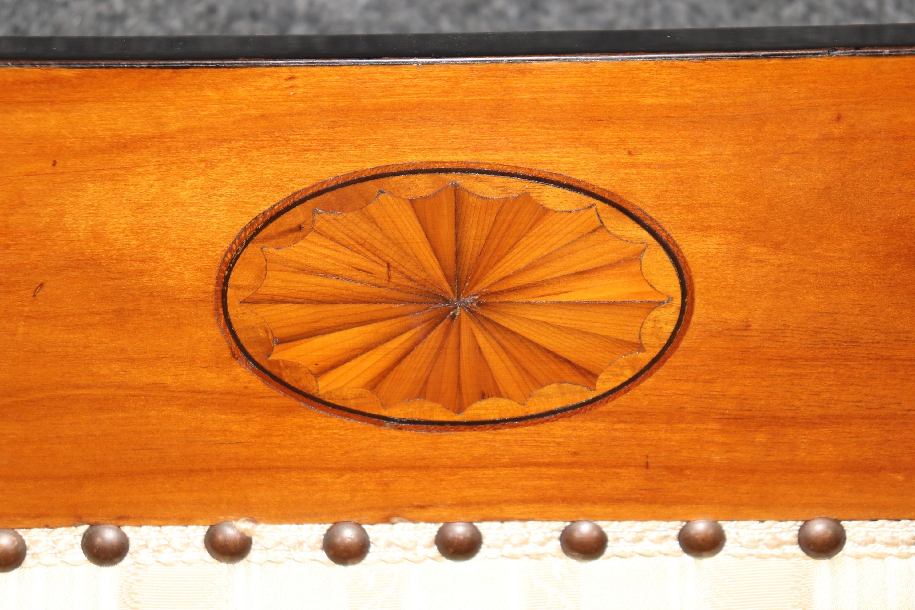 Antique 19th Century Inlaid Walnut Mixed Woods Continental Biedermeier Settee 2
