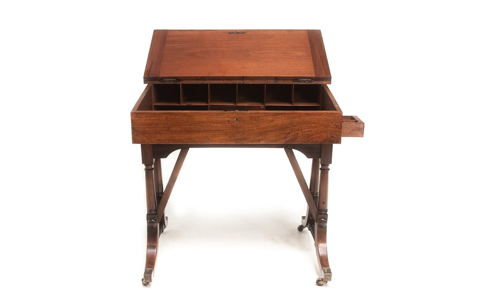 Mahogany Antique 19th Century Irish Writing Clerks Desk