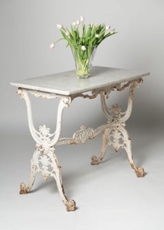 Antique 19th Century iron & marble table