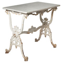 Antique 19th Century iron & marble table